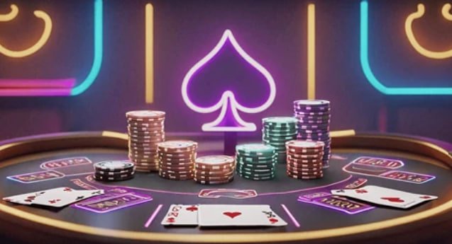 Dealer live kasino royal win menampilkan kartu Free Bet Blackjack dengan jelas dari studio multi-kamera